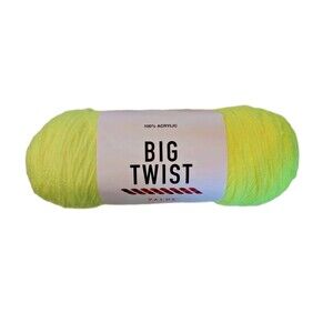 Big Twist Value Yarn, Safety Yellow, 4 - Worsted, 6 oz 380 yds, 100% Acrylic New